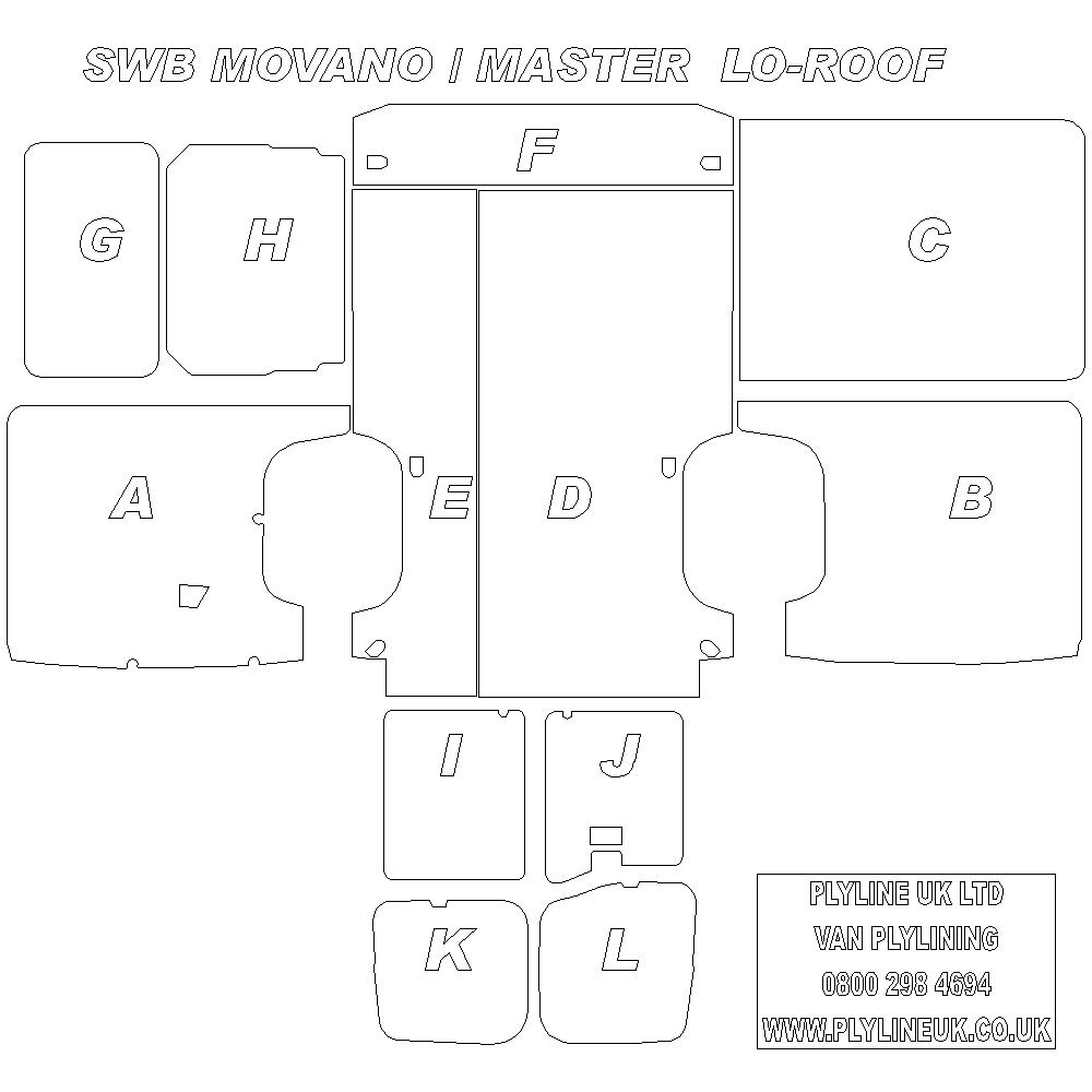 Nissan Short Wheel Base Interstar Pre 2010 Van Ply Lining Kit – Plyline ...