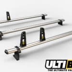 3 Bar Reinforced Aluminium Roof Bars For The Fiat Doblo Pre 2010 Van