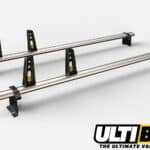 2 Bar Reinforced Aluminium Roof Bars For The Low Roof Peugeot Expert Van 07 - 2016