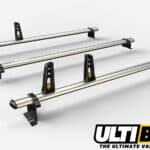 3 Bar Heavy Duty Aluminium Roof Bars For The 2008 - 2018 Peugeot Partner Van
