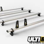 4 Bar Heavy Duty Aluminium Roof Bars for the 2014-On Transit Med Roof