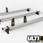 3 Bar Heavy Duty Aluminium Roof Bars For The Nissan Interstar 2002-2010 Van