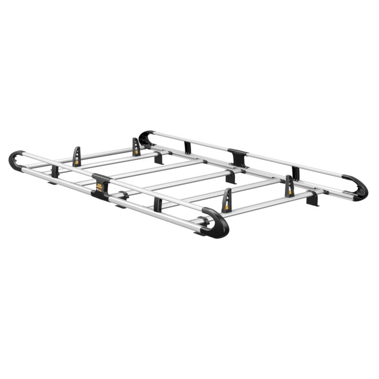 Van roof rack - heavy-duty aluminium roof storage system for commercial and tradesperson vehicles.